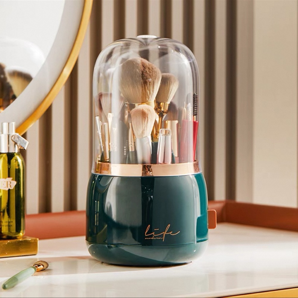Elegant Green Makeup Brush Holder